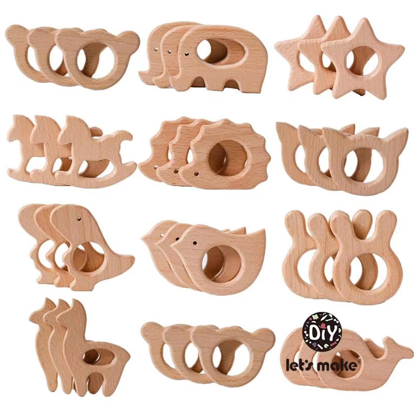 Kitchen Appliances Video - 1PC 아기 Teether 동물 나무 반지를