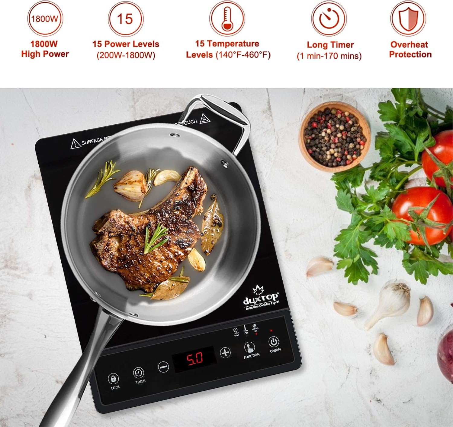 휴대용 인덕션 쿡탑, 조리대 버너, 타이머 및 센서 터 - Induction Cooktop Portable 리뷰 및 가격